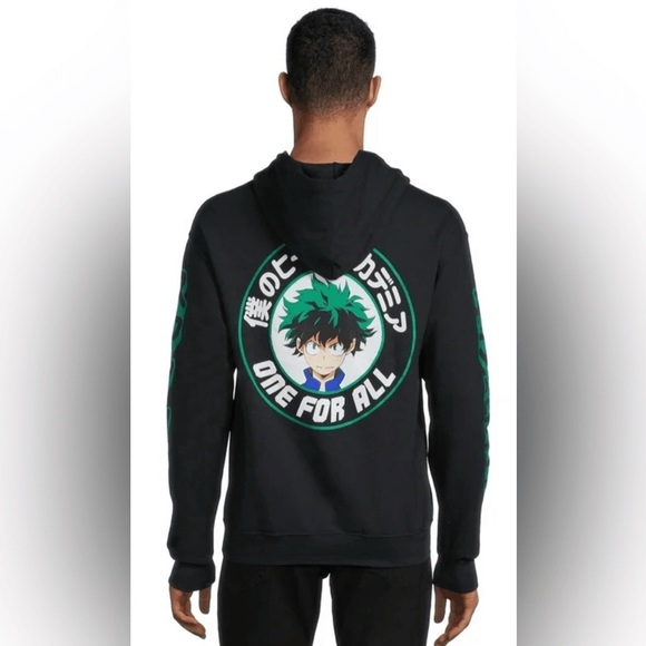 Black Hoodie with Green Graphic - Picture 2 of 8